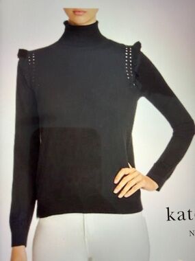 Kate Spade Cashmere Blend Black Turtleneck, XS